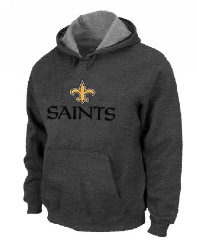 NFL Men's Nike New Orleans Saints Authentic Logo Pullover Hoodie - Dark Grey